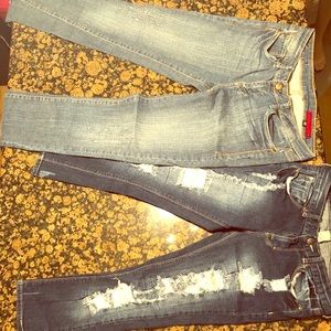 2 pairs vigoss skinny(30) and red rivet (9) Capri